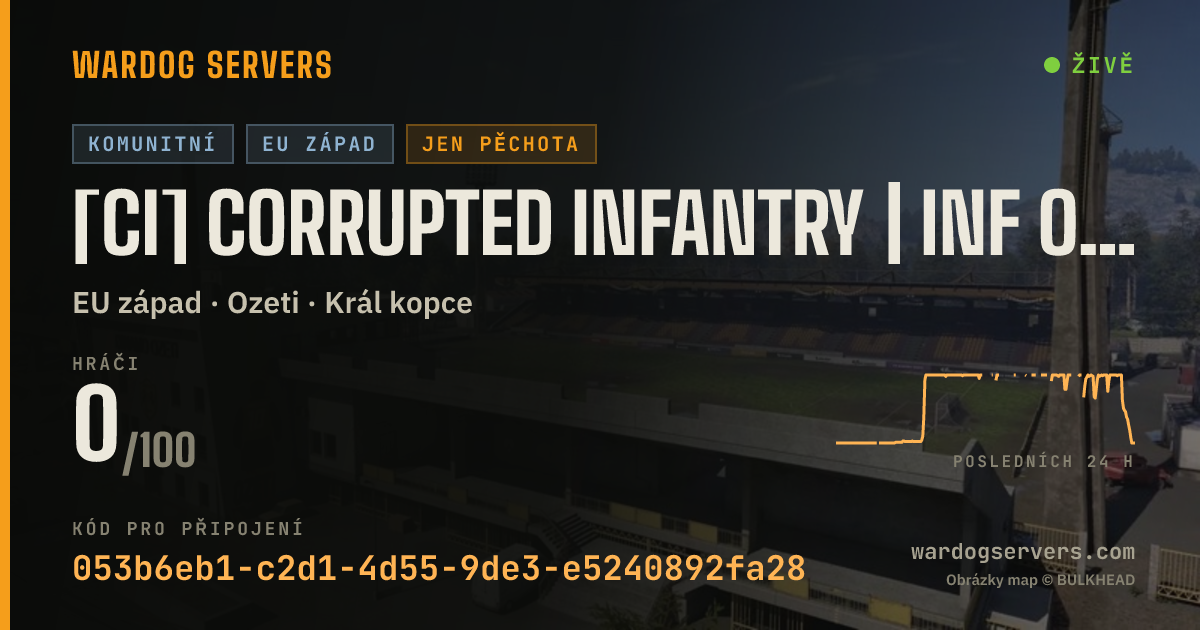 Živý stavový banner serveru [CI] Corrupted Infantry | Inf Only #1 |No Heli/GL| discord.gg/ci