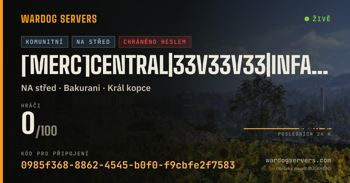 Živý stavový banner serveru [Merc]Central|33v33v33|InfantryOnly|Discord.gg/m3rc