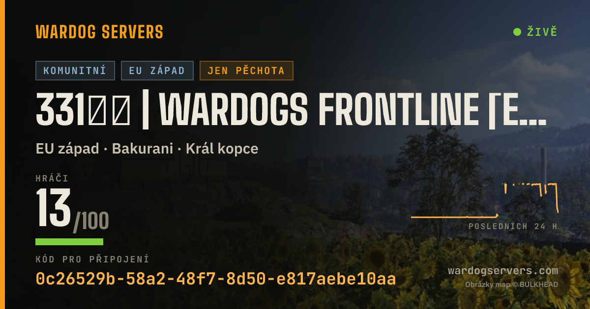 Živý stavový banner serveru 331ˢᵗ | Wardogs Frontline [EN] | Discord.gg/331st