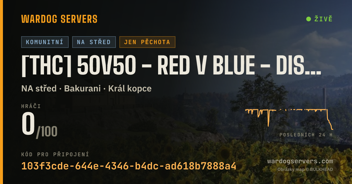Živý stavový banner serveru [THC] 50v50 - Red v Blue - Discord.gg/HotZoneCrew