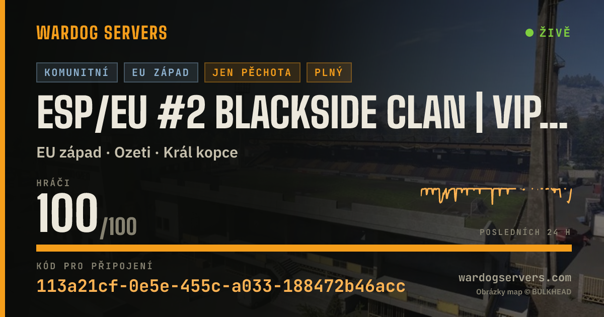 Živý stavový banner serveru ESP/EU #2 BLACKSIDE CLAN | INFANTRY ONLY | ACTIVE ADMINS