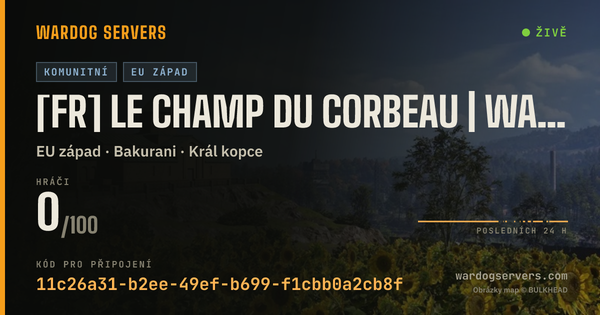 Živý stavový banner serveru [FR] Le Champ du Corbeau | WardogsFrance.fr