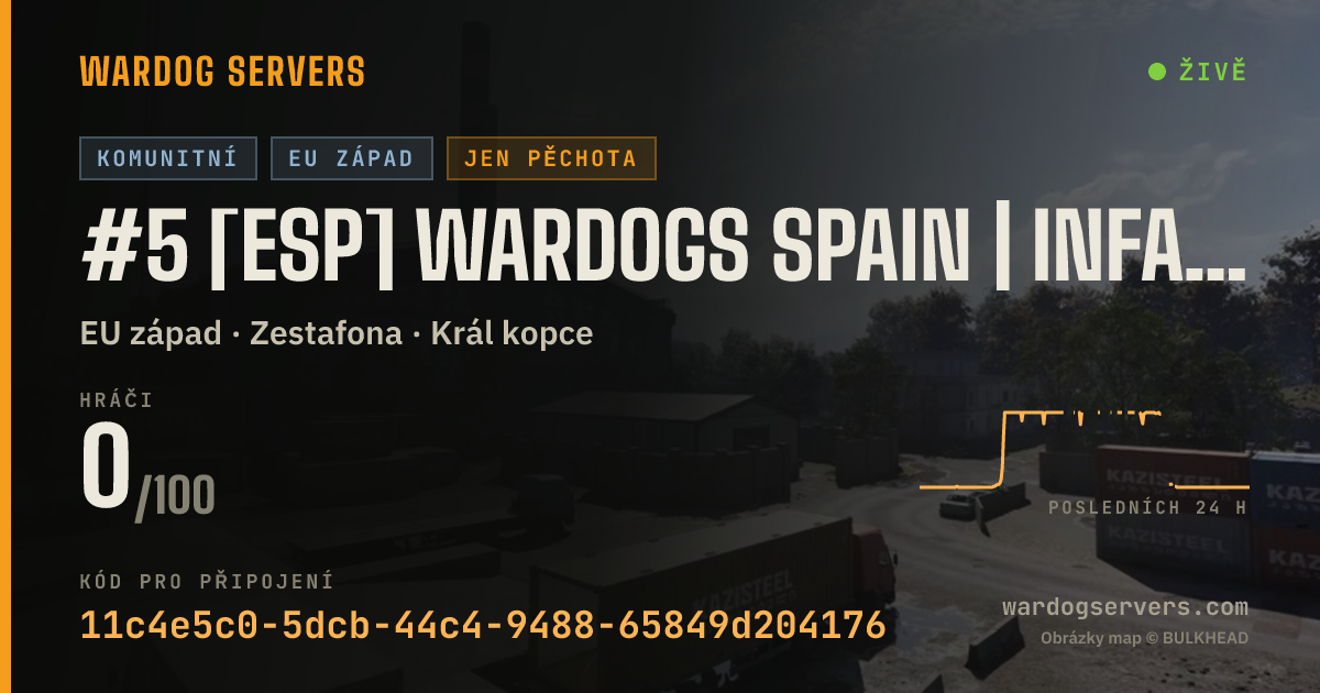 Živý stavový banner serveru #5 [ESP] WARDOGS SPAIN | INFANTRY | 50/50 GREEN-RED | wardogsspa