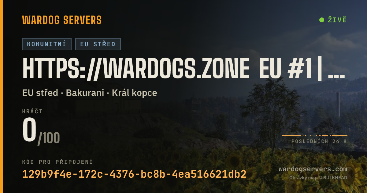 Živý stavový banner serveru HTTPS://WARDOGS.ZONE EU #1 | CASH BOOST | SEASON 2