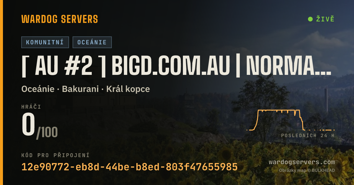Živý stavový banner serveru [ AU #2 ] BigD.com.au | Normal | discord.gg/BigD