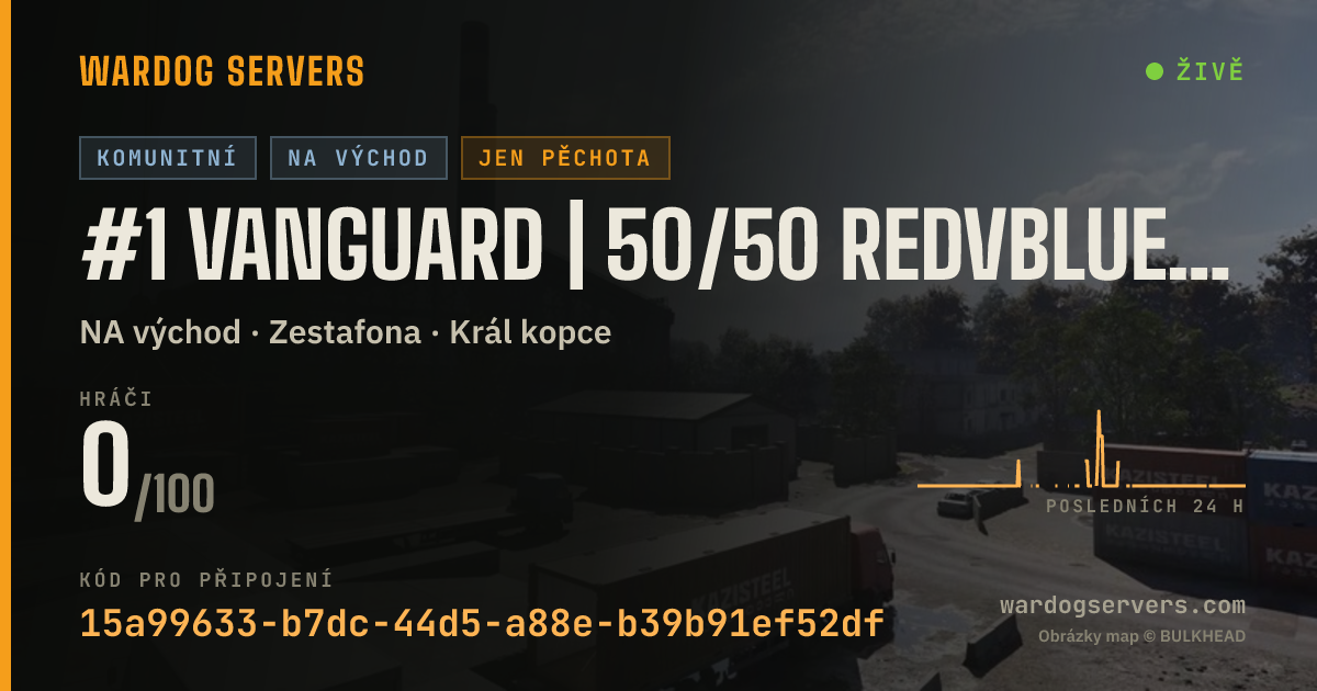 Živý stavový banner serveru #1 Vanguard | 50/50 RedvBlue | vng.one | SeedingRewards