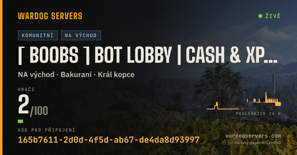 Živý stavový banner serveru [ BOOBS ] BOT LOBBY | CASH & XP BONUS!!!! | discord.gg/UFGaming