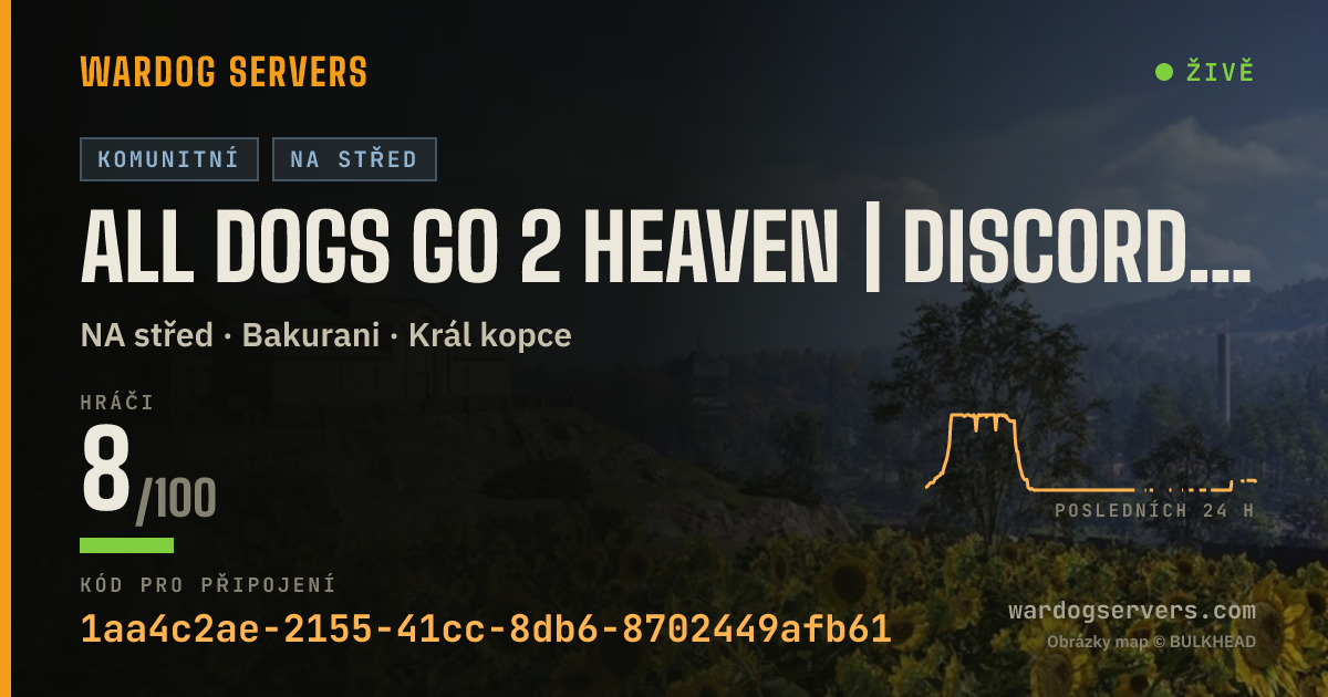 Živý stavový banner serveru All dogs go 2 heaven | discord.gg/B2KGaming