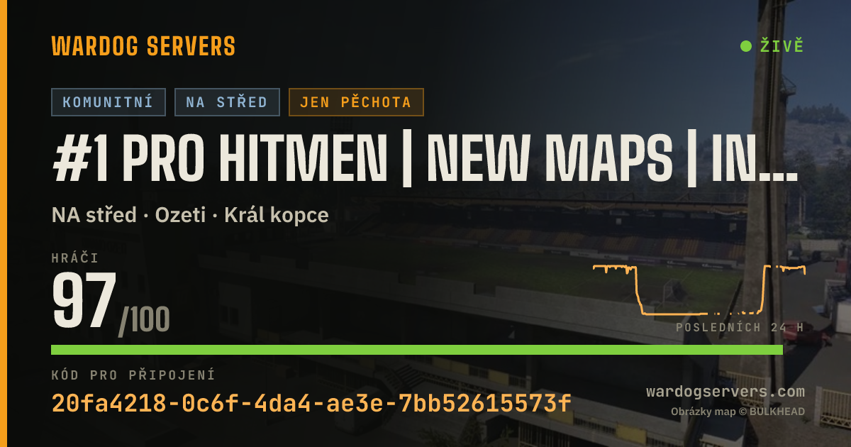 Živý stavový banner serveru #1 Pro Hitmen | New Maps | Inf Only | No GL | Active Admins