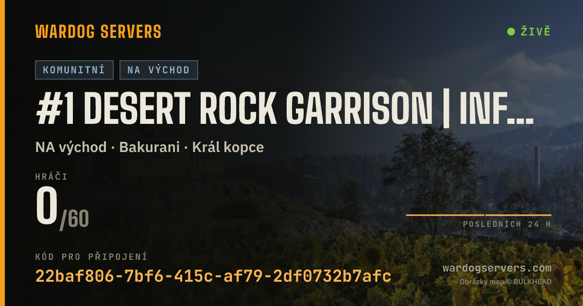 Živý stavový banner serveru #1 Desert Rock Garrison | Infantry Only | 30vs30 |