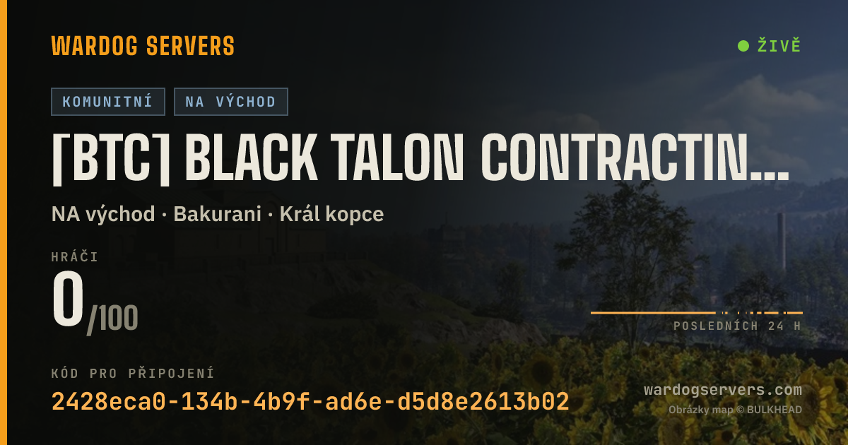 Živý stavový banner serveru [BTC] Black Talon Contracting | discord.gg/wardogslfg