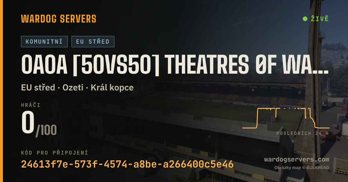 Živý stavový banner serveru 0A0A [50vs50] THEATRES ØF WAR | BLUE vs RED | EU • GER/ENG