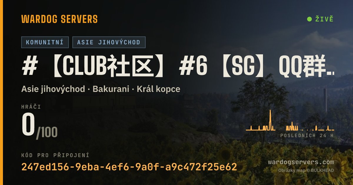Živý stavový banner serveru #【Club社区】#6【SG】QQ群1102650986|50v50|Oopz:008116