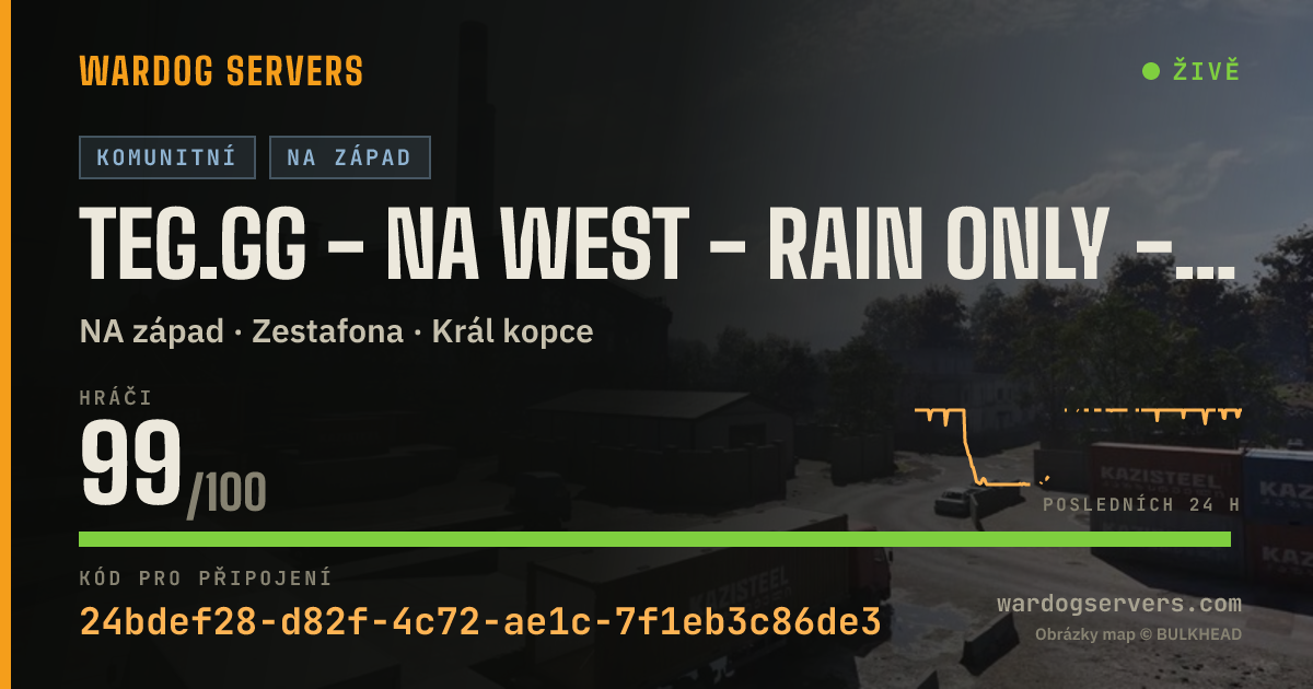 Živý stavový banner serveru TEG.gg - NA WEST - RAIN ONLY - The Employed Gamers