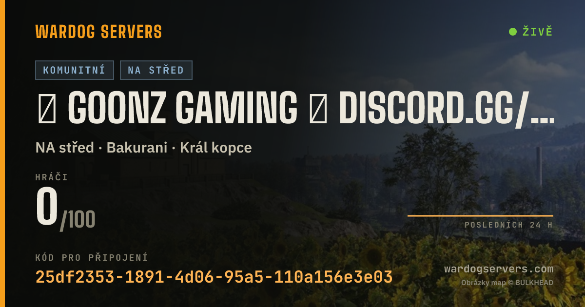 Živý stavový banner serveru ★ GOONZ GAMING ★ DISCORD.GG/GOONZGAMING ★