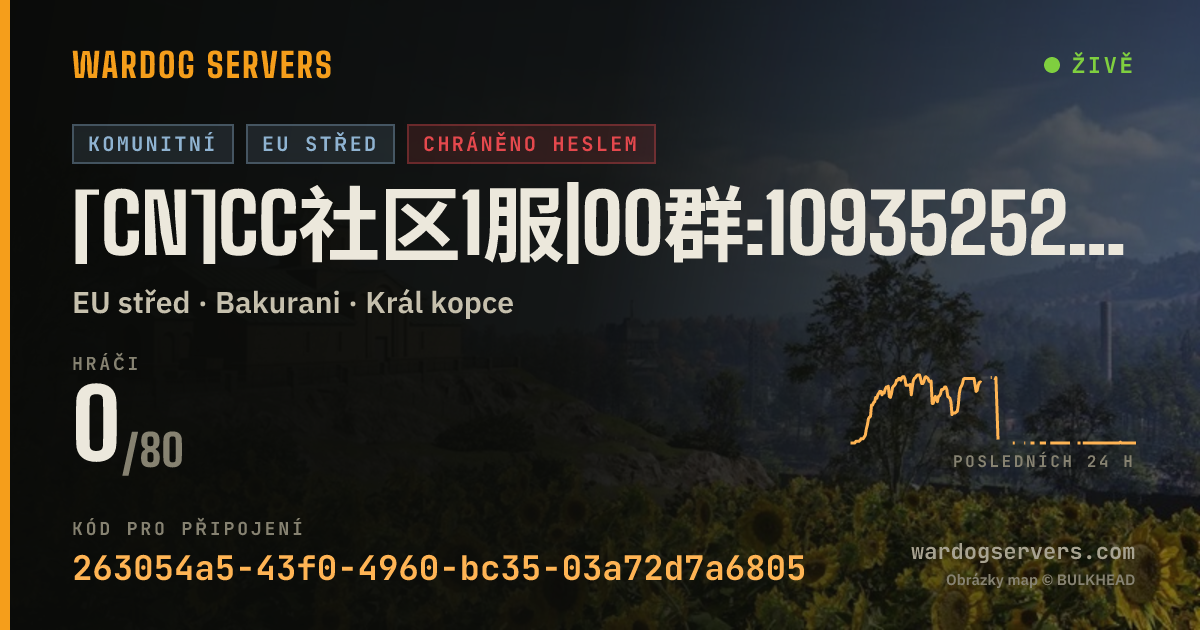 Živý stavový banner serveru [CN]CC社区1服|00群:1093525270|最高收益|40v40体育场互打|24小时管理在线