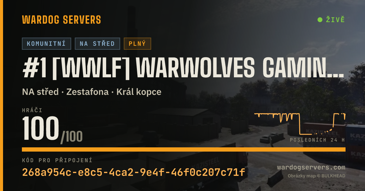 Živý stavový banner serveru #1 [WWLF] WARWOLVES GAMING - Max Cash/XP - discord.gg/warwolves