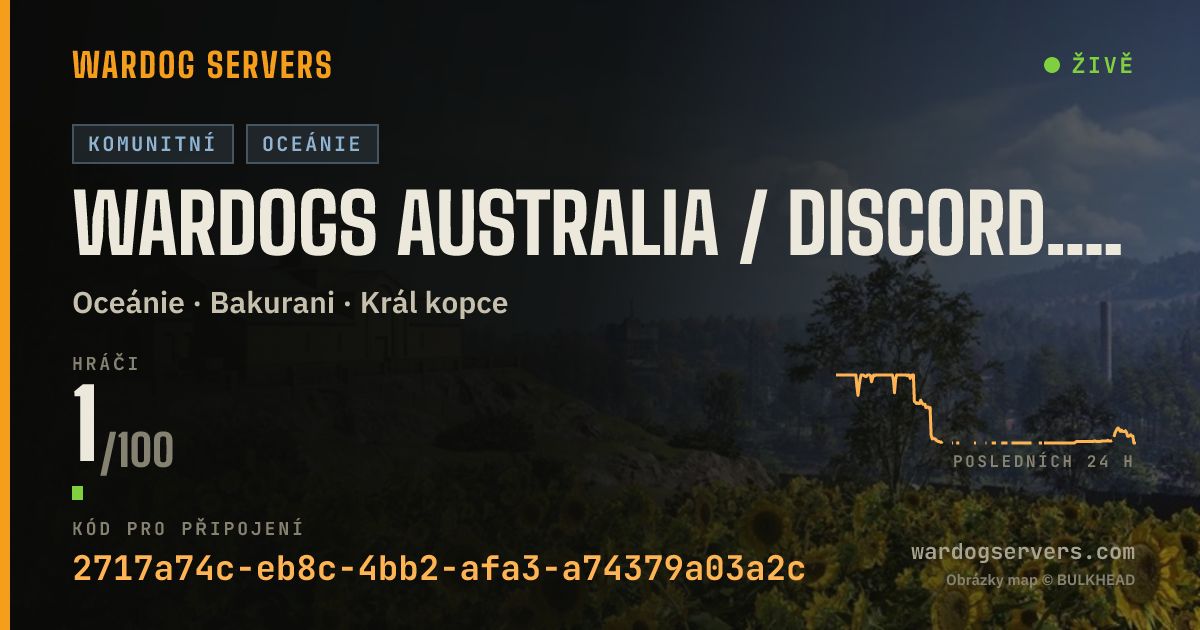 Živý stavový banner serveru WARDOGS AUSTRALIA / discord.gg/Wardogs-Australia