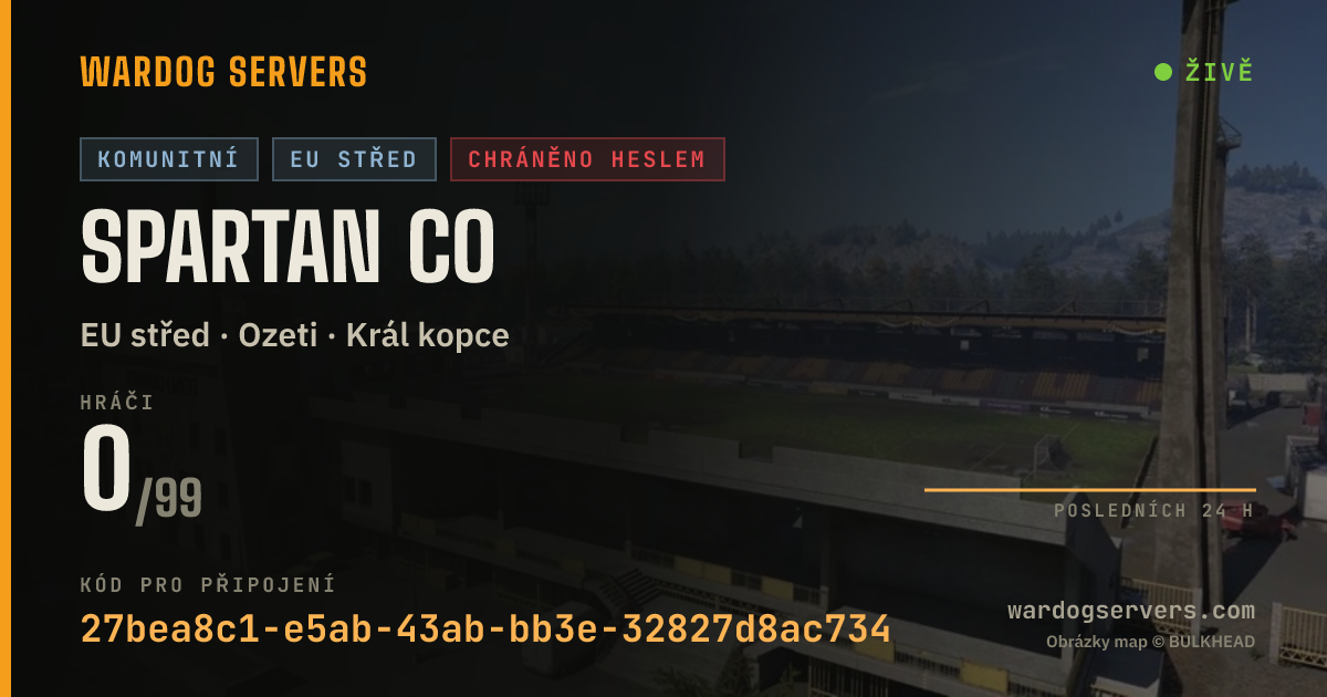 Živý stavový banner serveru Spartan Co