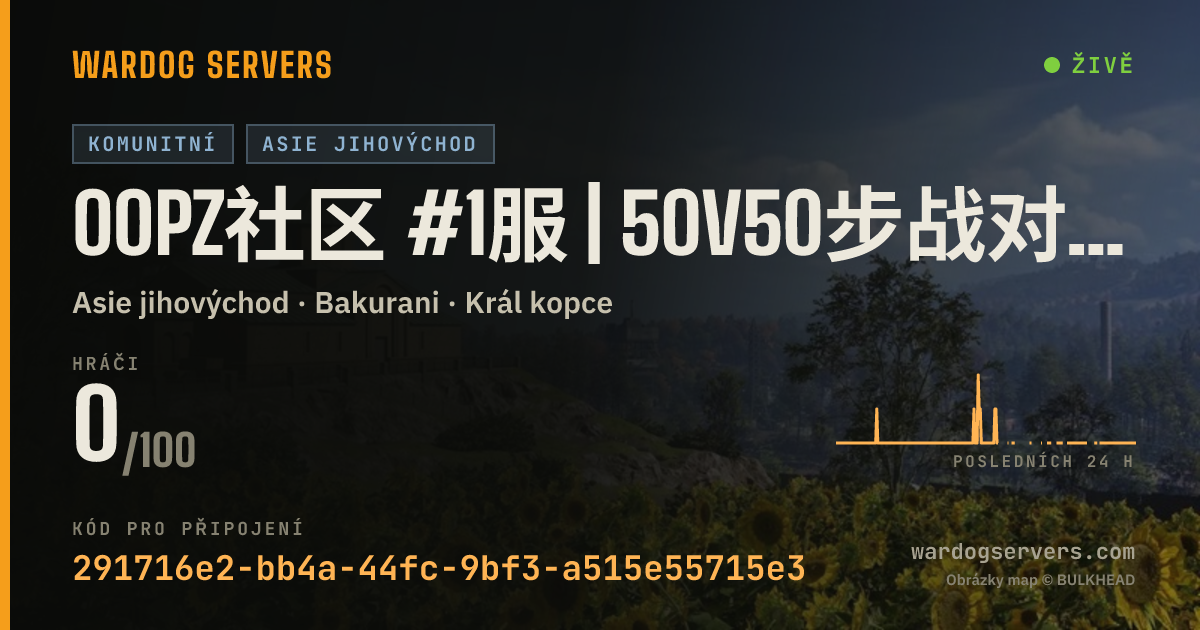 Živý stavový banner serveru 00PZ社区 #1服 | 50v50步战对抗 | 禁爆炸伤害载具 | Q群:935226363