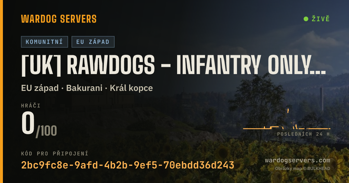 Živý stavový banner serveru [UK] RAWDOGS - INFANTRY ONLY - Seed = VIP