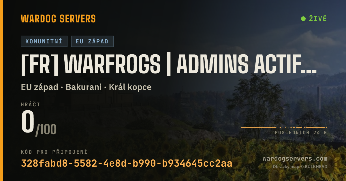 Živý stavový banner serveru [FR] WARFROGS | Admins actifs | Discord + Leaderboard