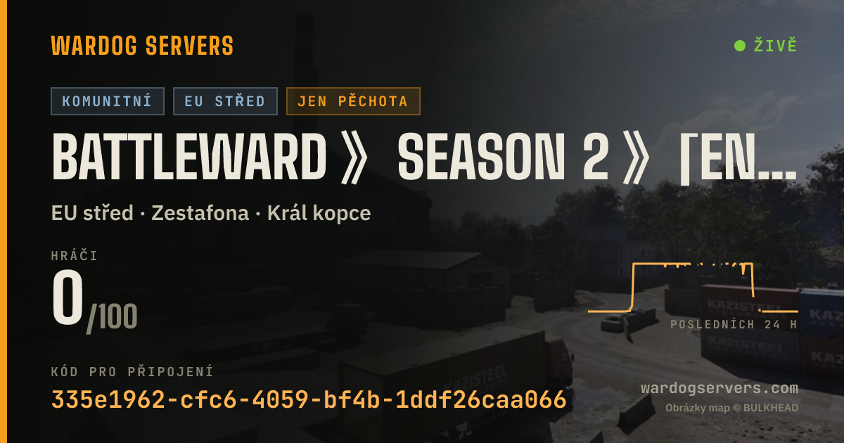 Živý stavový banner serveru BATTLEWARD 》Season 2 》[ENG/GER] 》Active Admins