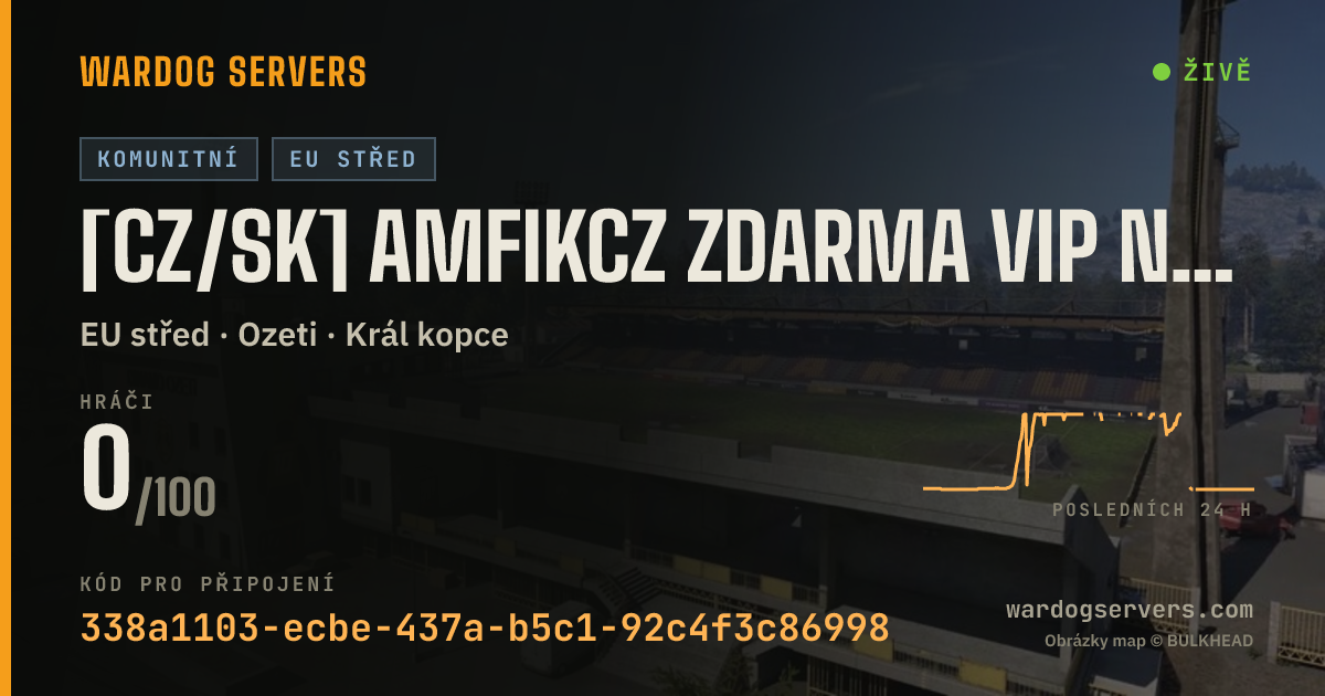 Živý stavový banner serveru [CZ/SK] AmfikCZ ZDARMA VIP NA | kick.com/amfikcz → !stats
