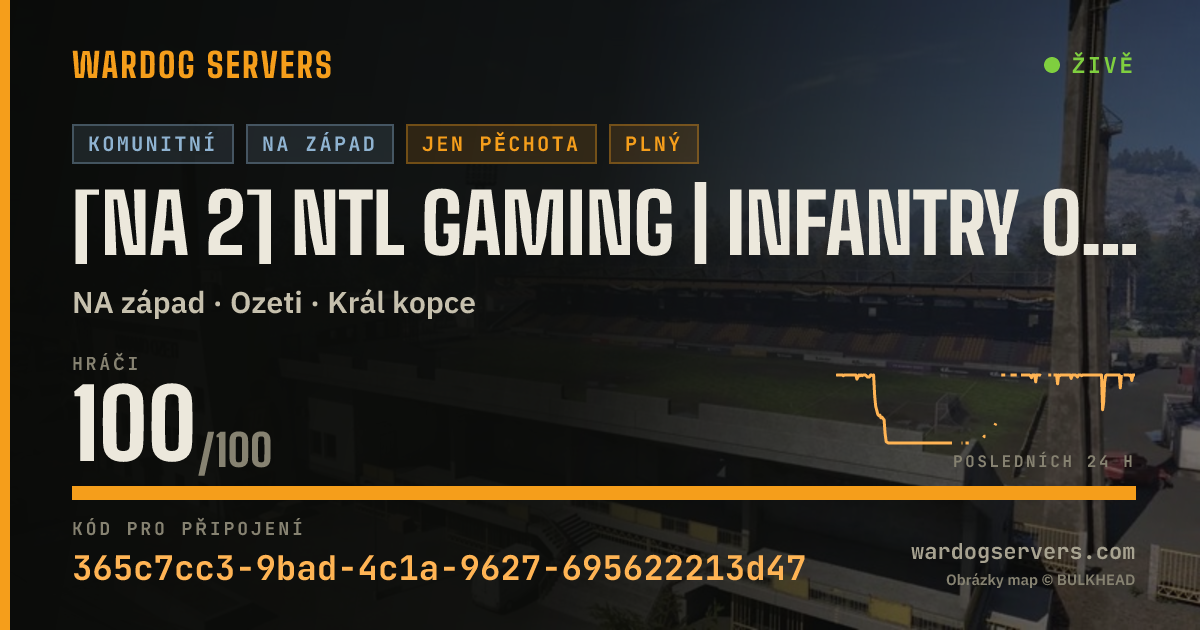 Živý stavový banner serveru [NA 2] NTL Gaming | Infantry Only | discord.gg/NTLGaming