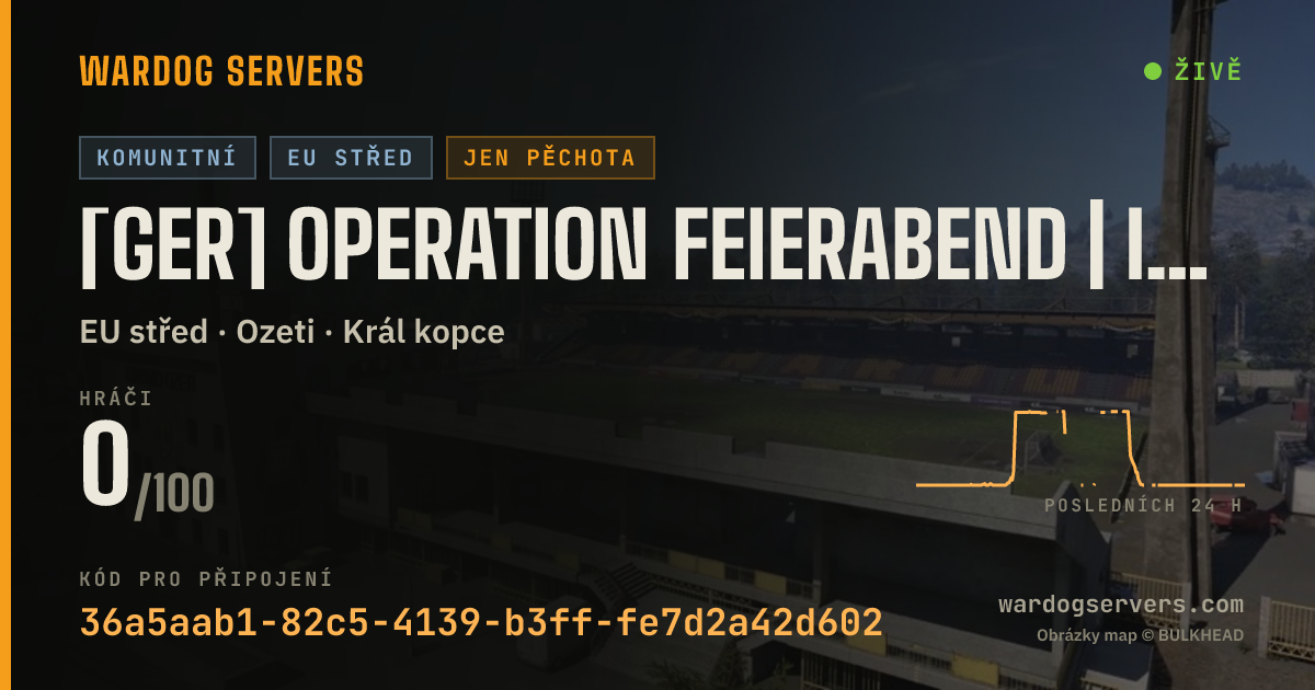 Živý stavový banner serveru [GER] Operation Feierabend | Infantry Only | DISCORD.GG/DLQ