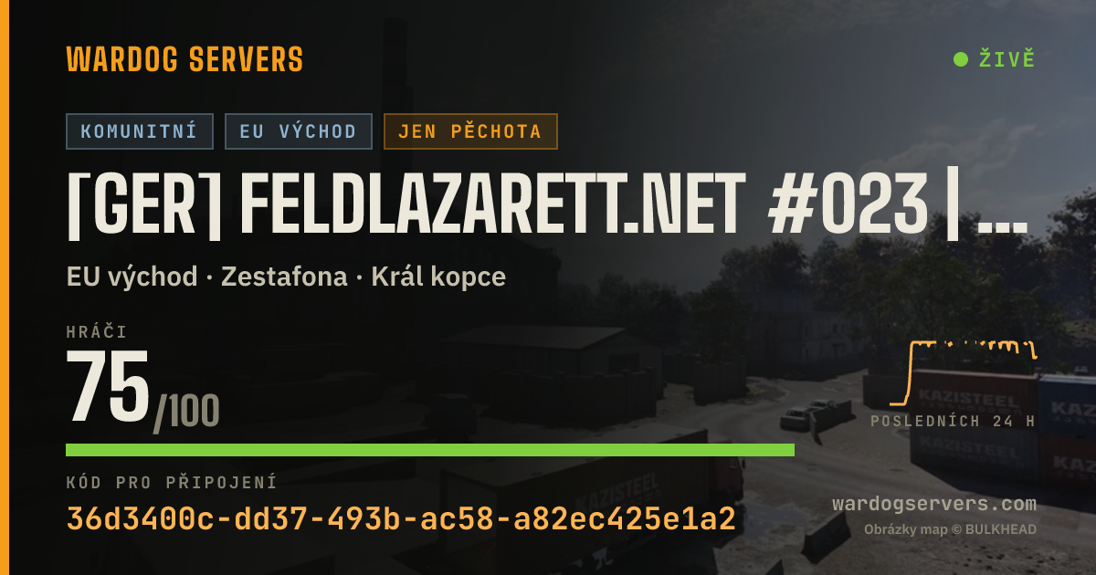 Živý stavový banner serveru [GER] Feldlazarett.net #023 | 50v50 | Infantry Only | 70-32