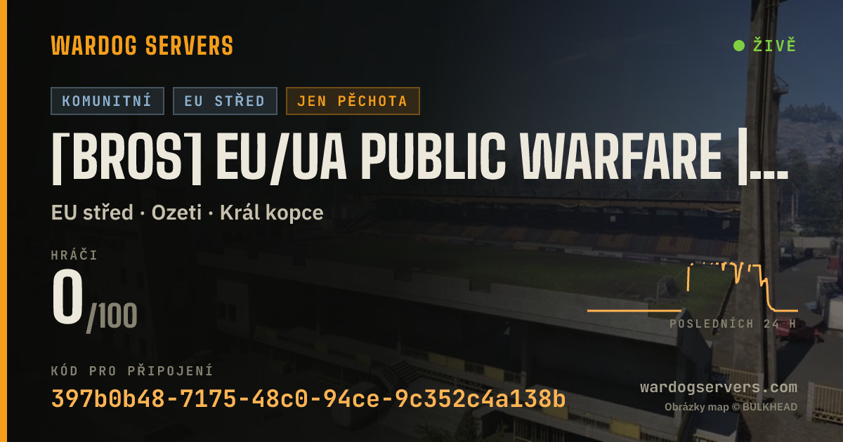Živý stavový banner serveru [BROS] EU/UA Public Warfare | discord.gg/brosgg