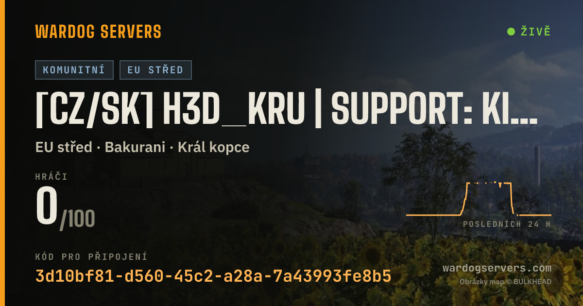 Živý stavový banner serveru [CZ/SK] H3D_kRu | SUPPORT: KICK H3D_kRu | discord.gg/feg2sdpZXj