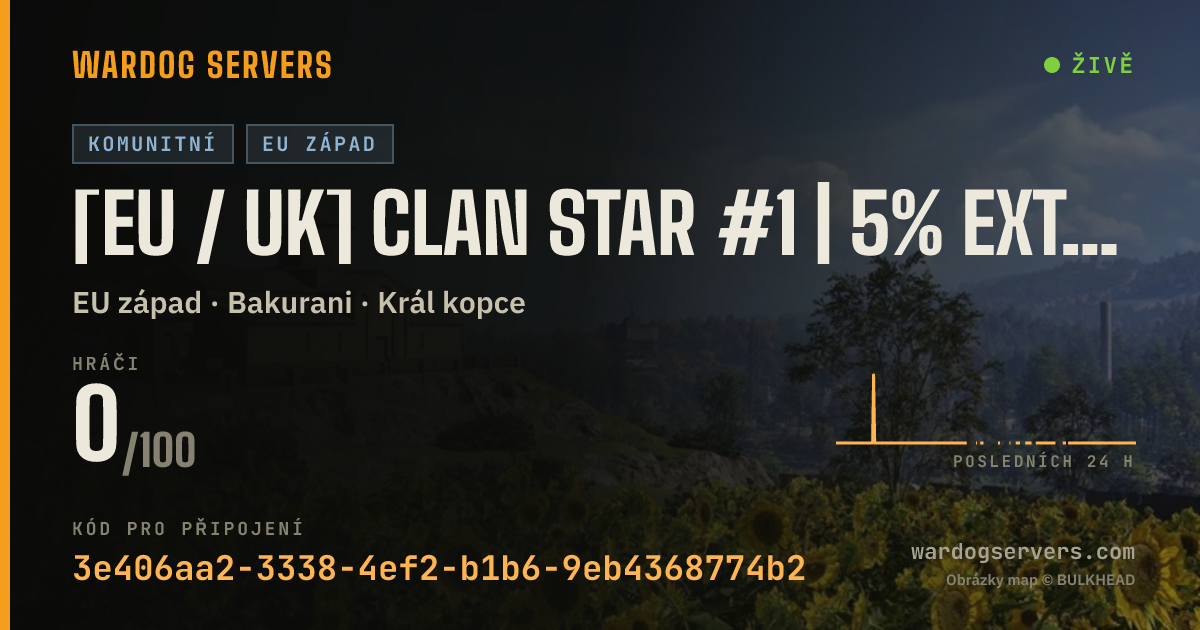 Živý stavový banner serveru [EU / UK] Clan Star #1 | 5% extra XP & fast ticker