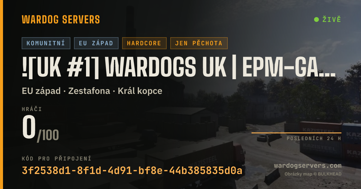 Živý stavový banner serveru ![UK #1] Wardogs UK | EPM-Gaming.co.uk