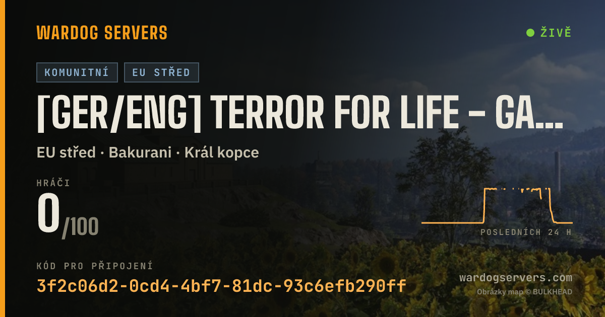 Živý stavový banner serveru [GER/ENG] Terror for Life - Gaming | Aktive Admins | WDT-8QK7A3