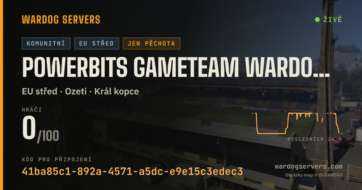Živý stavový banner serveru POWERBITS GAMETEAM WARDOGS #2 | LOW PING | discord.gg/pbsgt