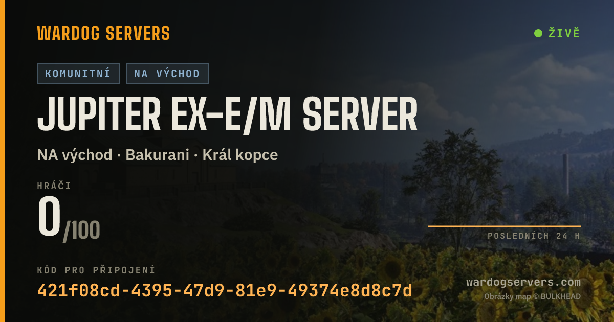 Živý stavový banner serveru Jupiter EX-E/M Server