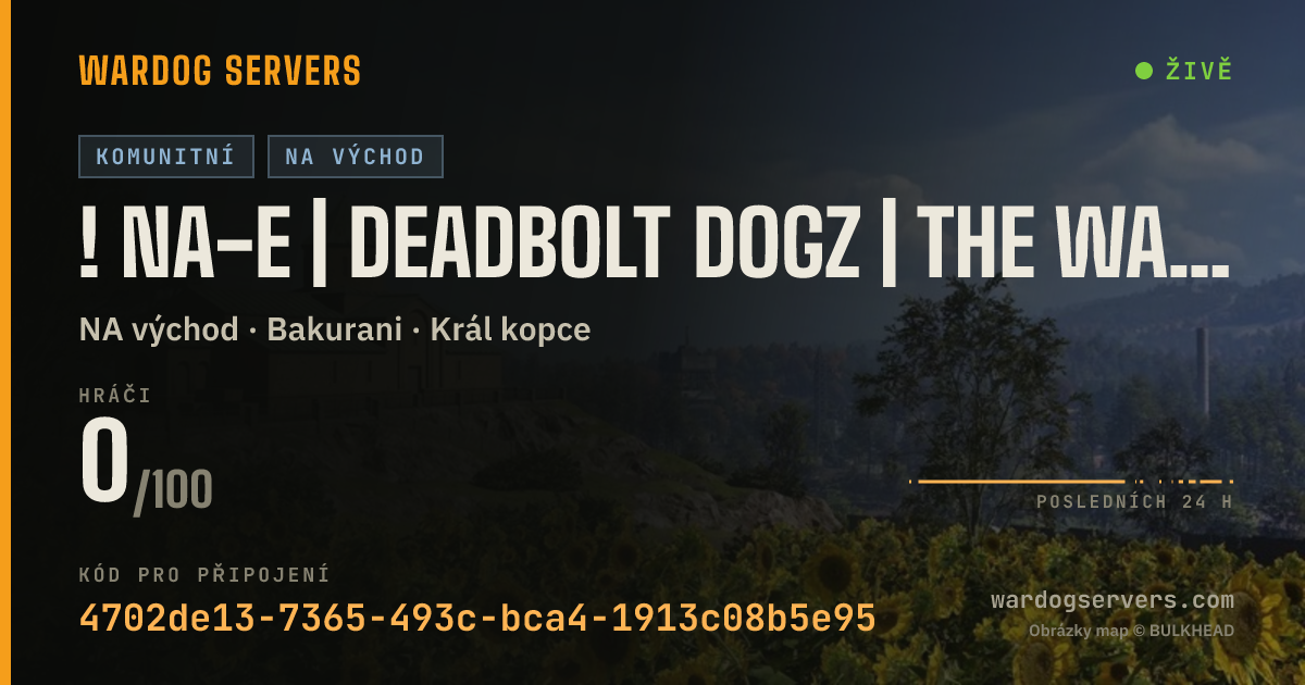 Živý stavový banner serveru ! NA-E | DEADBOLT DOGZ | THE WAR DEN | HELO+LOGI | NEW PLAYERS