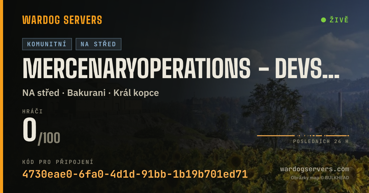 Živý stavový banner serveru MercenaryOperations - DevSlop
