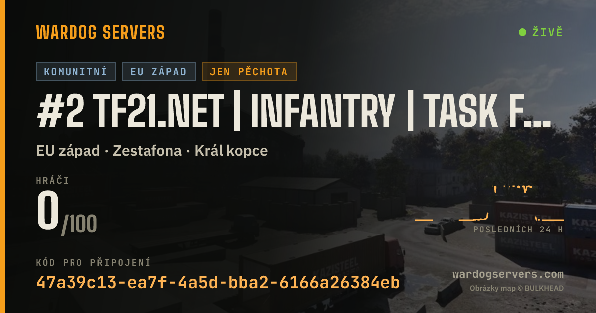Živý stavový banner serveru #3 TF21.NET | EU/UK | Task Force 21 - INF | Earn Prio | .gg/TF21