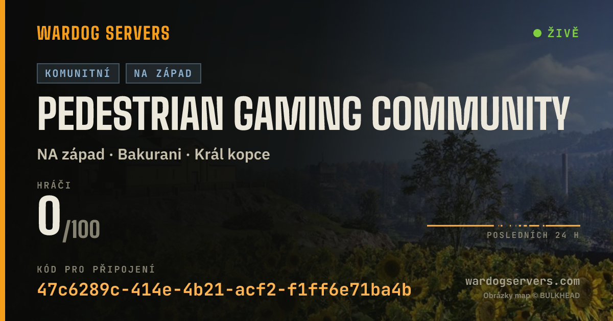 Živý stavový banner serveru Pedestrian Gaming Community