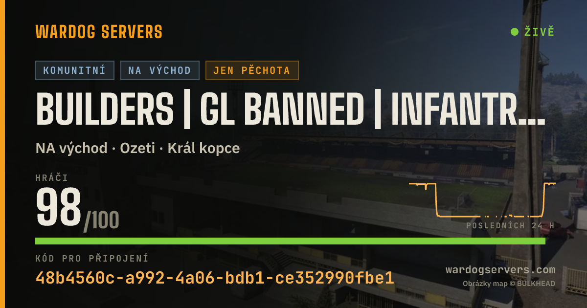 Živý stavový banner serveru Builders | GL Banned | Infantry Mode #2