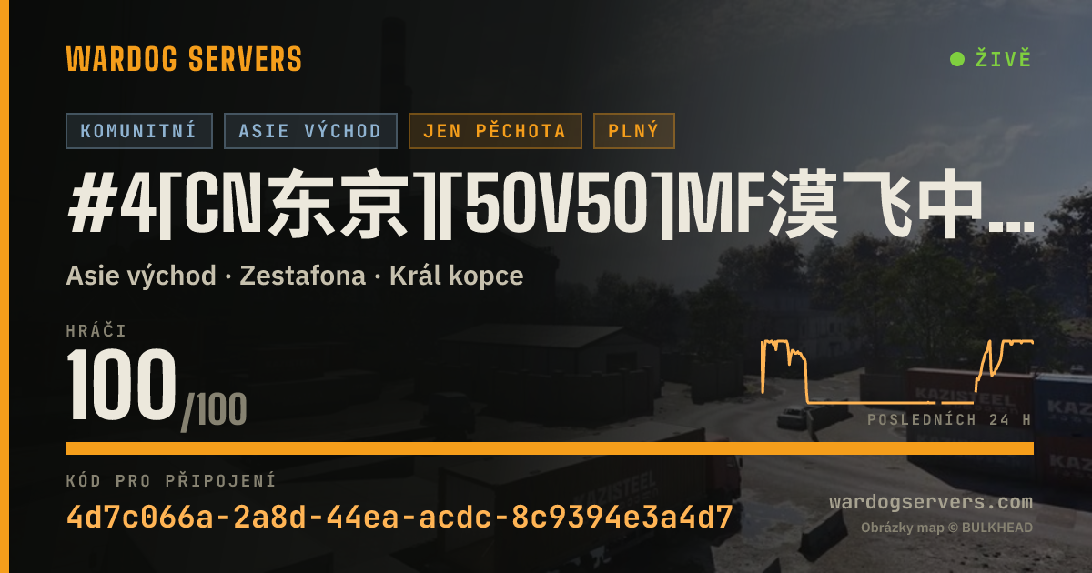 Živý stavový banner serveru #4[CN东京][50V50]MF漠飞中文社区|QQ群478839731|步战模式|禁压家/固定武器/禁狙/发射器