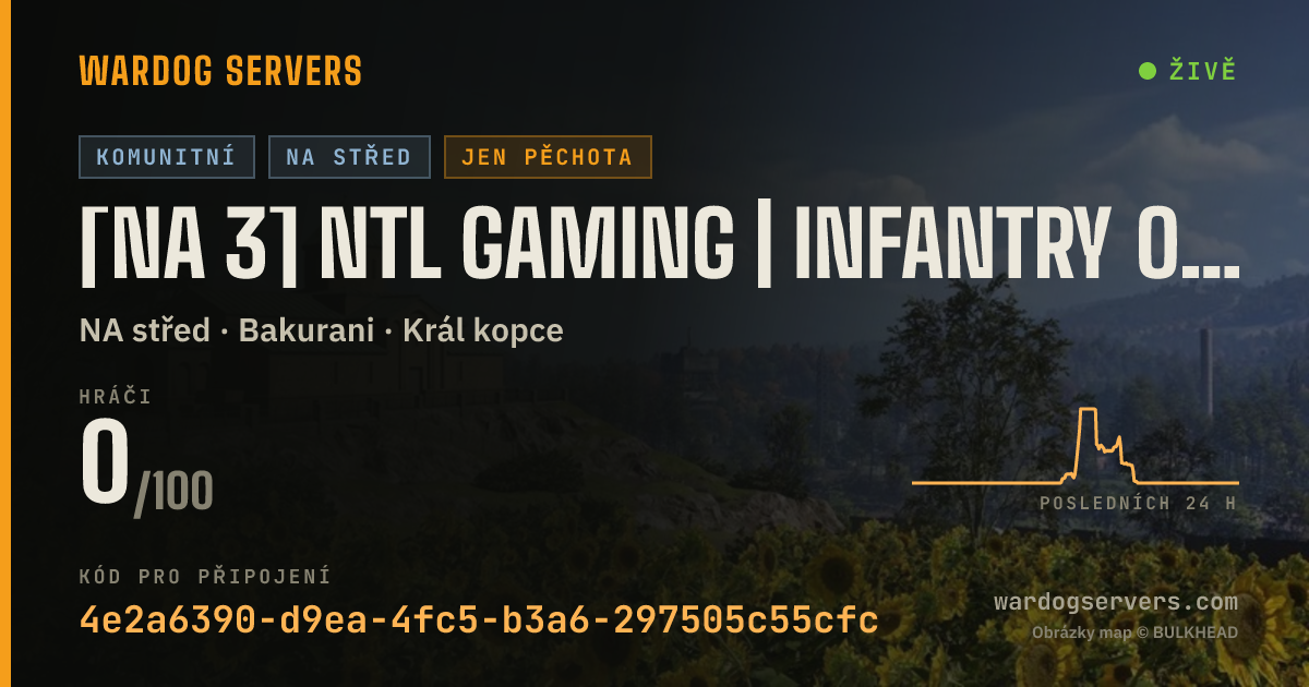 Živý stavový banner serveru [NA 3] NTL Gaming | Infantry Only - No Mortars | discord.gg/NTLG