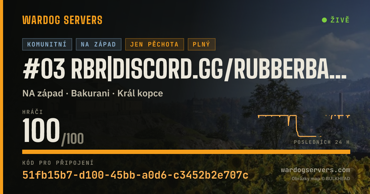 Živý stavový banner serveru #03 RBR|discord.gg/rubberbandrangers|Hosted by Qonzer