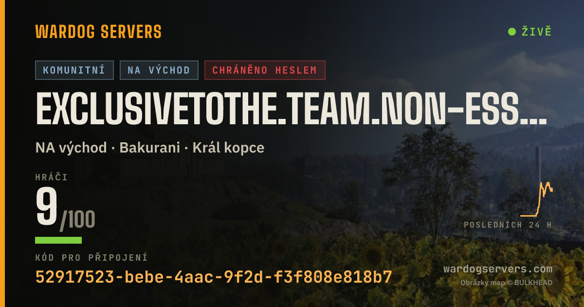 Živý stavový banner serveru Exclusivetothe.team.non-essential.personnel.are prohibited.