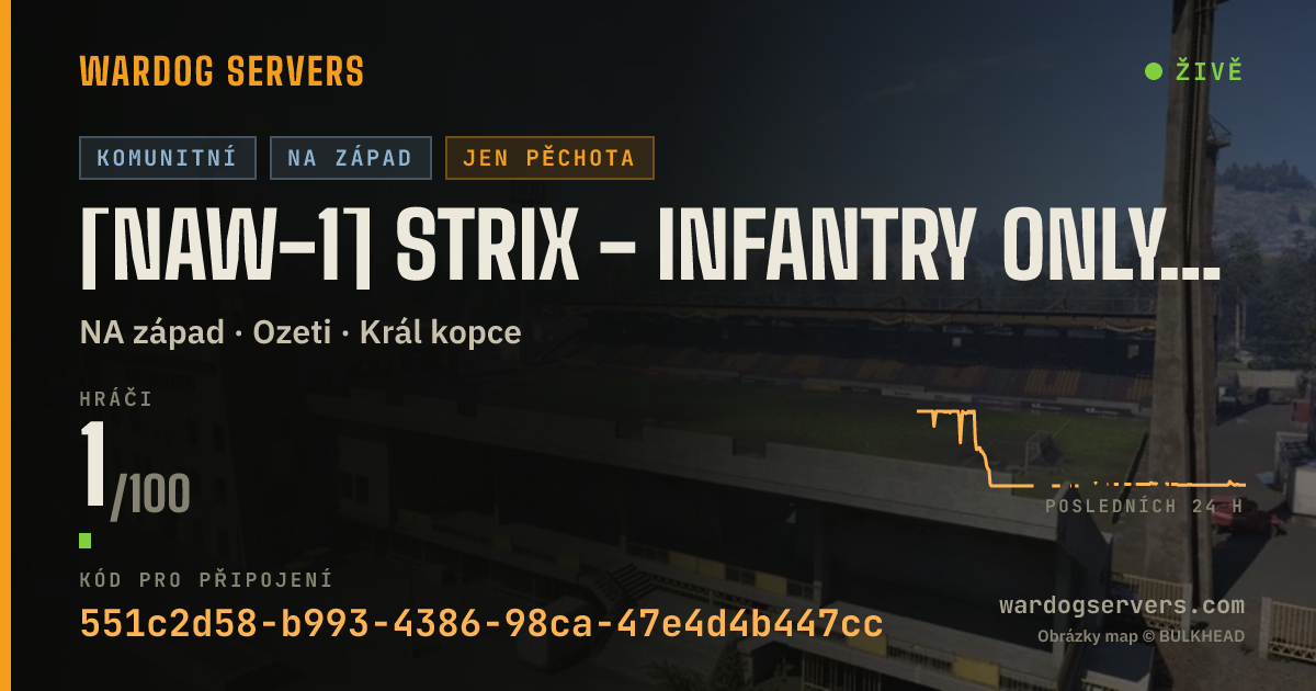 Živý stavový banner serveru [NAW-1] Strix - Infantry Only - discord.gg/strixgg