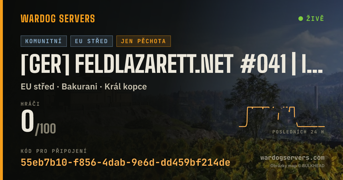 Živý stavový banner serveru [GER] Feldlazarett.net #041 | Infantry Only | KD-Limit | 0-0-0