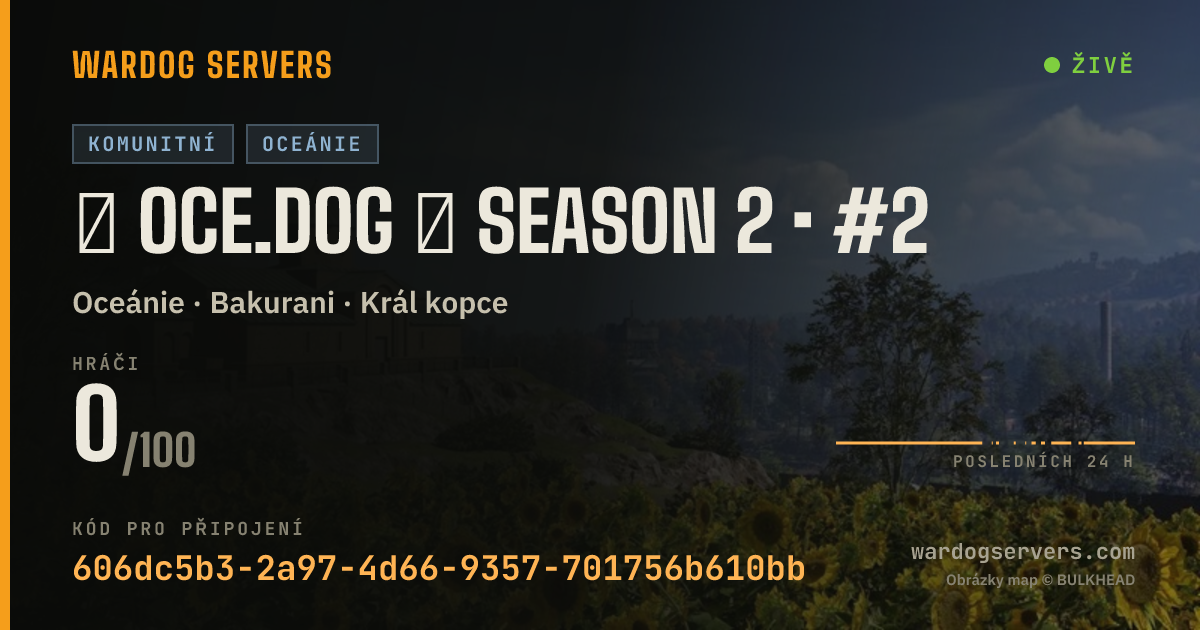 Živý stavový banner serveru ◢ OCE.DOG ◣ SEASON 2 • #2